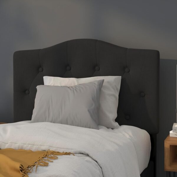 BizChair Tufted Upholstered Twin Size Headboard in Black Fabric