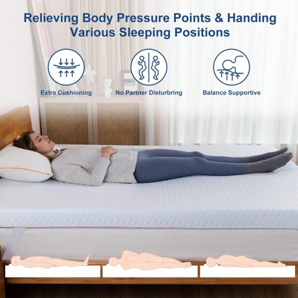 Maxzzz Firm Mattress Topper Queen, 4 Inch Memory Foam Mattress Topper with High Density Foam for Back Pain & Pressure Relief, Certipur-Us & Oeko-Tex Certified - Image 5