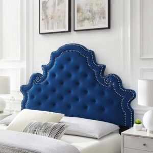 Modway Diana Tufted Performance Velvet Headboard, Twin, Navy