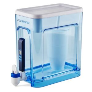 Culligan ZeroWater 22-Cup Ready-Read 5-Stage Water Filter Dispenser with 5-Stage 0 TDS Water Filter – IAPMO Certified to Reduce Lead, Chromium, and PFOA/PFOS
