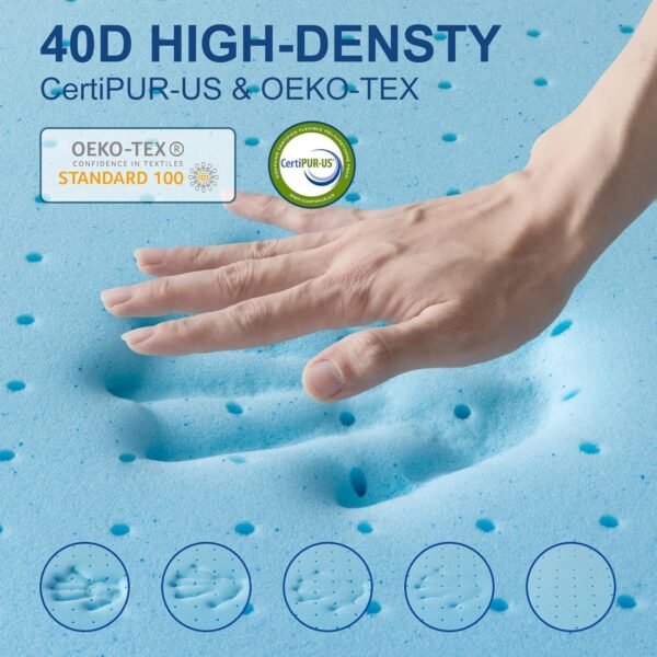 Maxzzz 3 Inch Gel Memory Foam Mattress Topper King Size High Density Bed Mattress Topper Pressure Relief Bed Topper with Remover Soft Cover, Certipur-Us & Oeko-Tex Certified - Image 2