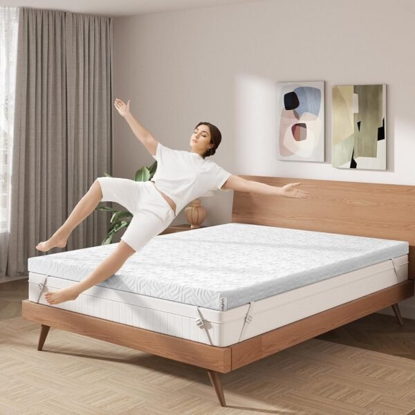 2 Inch Gel Memory Foam Mattress Topper Twin, Plush Foam Mattress Topper, Meidum Soft Foam Bed Topper for Pressure Relief, Removable Cover, CertiPUR-US Certified - Image 8