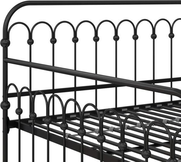 Novogratz Bright Pop Full Metal Daybed with Twin Trundle Bed, Black - Image 9