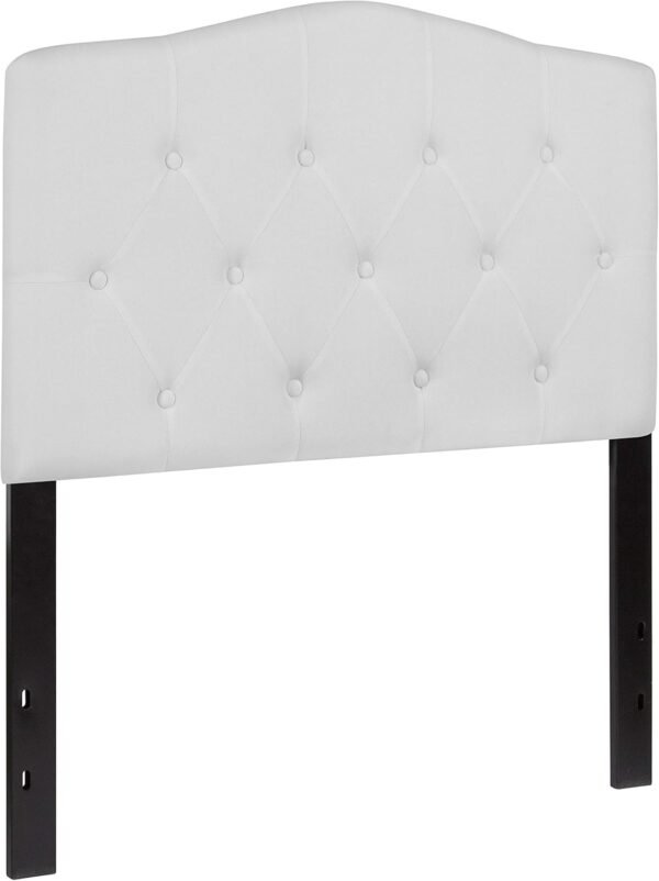 Flash Furniture Cambridge Tufted Upholstered Twin Size Headboard in White Fabric - Image 3