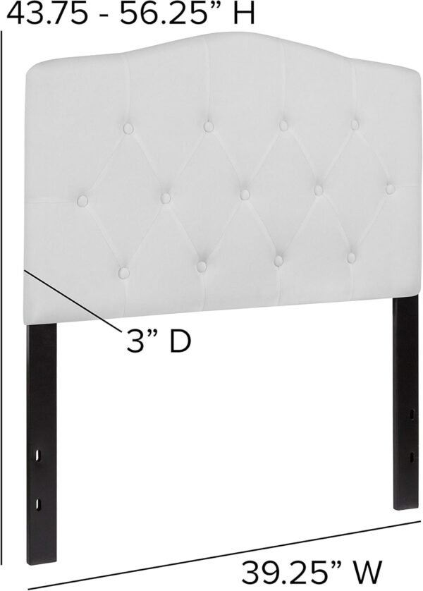 Flash Furniture Cambridge Tufted Upholstered Twin Size Headboard in White Fabric - Image 2