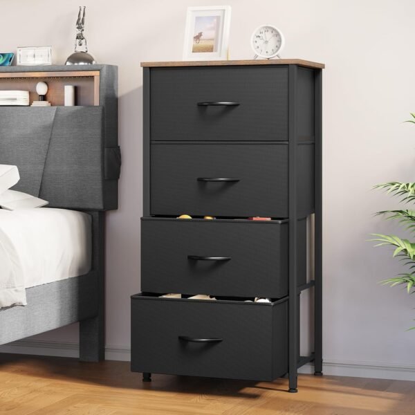 YITAHOME Dresser with 4 Drawers - Fabric Dresser, Organizer Unit for Bedroom, Living Room, Closets - Sturdy Steel Frame, Easy Pull Fabric Bins & Wooden Top - Image 4