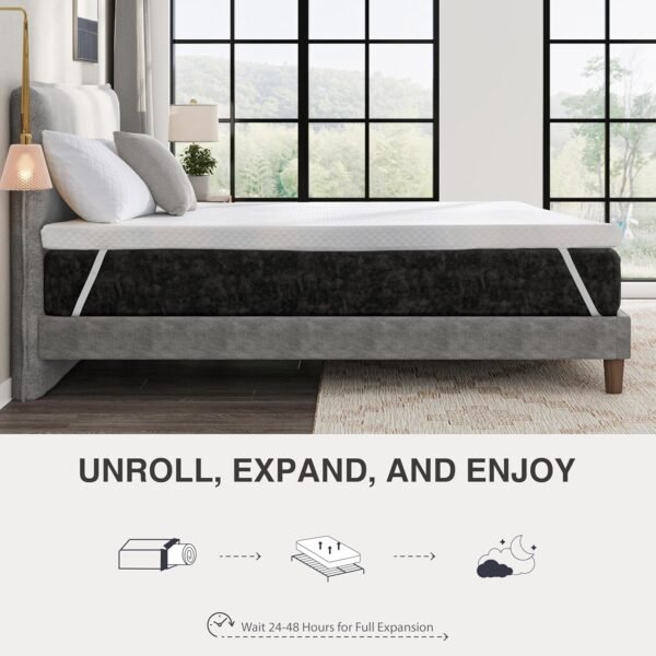 2 Inch Gel Memory Foam Twin XL Mattress Topper with Removable Cover, CertiPUR-US Certified, Cooling Sleep, Pressure Relief, 38"×80"×2" - Image 7