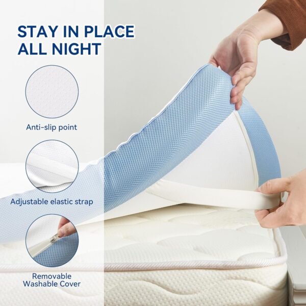 3 Inch Firm Mattress Topper Twin XL Size 39x80 Inch Extra Support, Gel-Infused High-Density Memory Foam Mattress Bed Topper for Pain Relief, CertiPUR-US Certified - Image 4