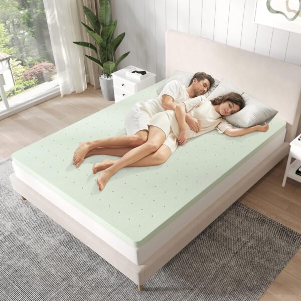 Novilla King Size Mattress Topper, 2 Inch Gel Memory Foam King Mattress Topper for Cool Night Sleep & Enhanced Comfort, CertiPUR-US Certified Foam, Green - Image 6