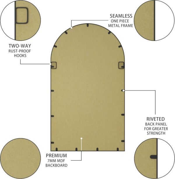 PROHOMEWARE Arched Bathroom Vanity Mirrors for Over Sink,Living Room Decorative Wall Mirror for Bedroom (22"*32") - Image 8