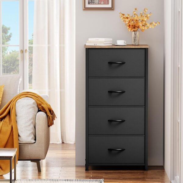 YITAHOME Dresser with 4 Drawers - Fabric Dresser, Organizer Unit for Bedroom, Living Room, Closets - Sturdy Steel Frame, Easy Pull Fabric Bins & Wooden Top - Image 5