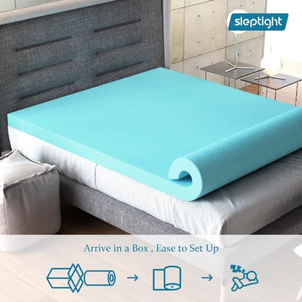 3 inches Foam Mattress Topper Twin XL in a Box，Twin XL Size Bed Topper for Pressure Relief ，CertiPUR-US Certified 80 * 39 inches Mattress Pads Blue - Image 4