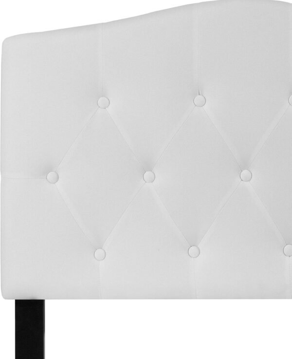 Flash Furniture Cambridge Tufted Upholstered Twin Size Headboard in White Fabric - Image 7