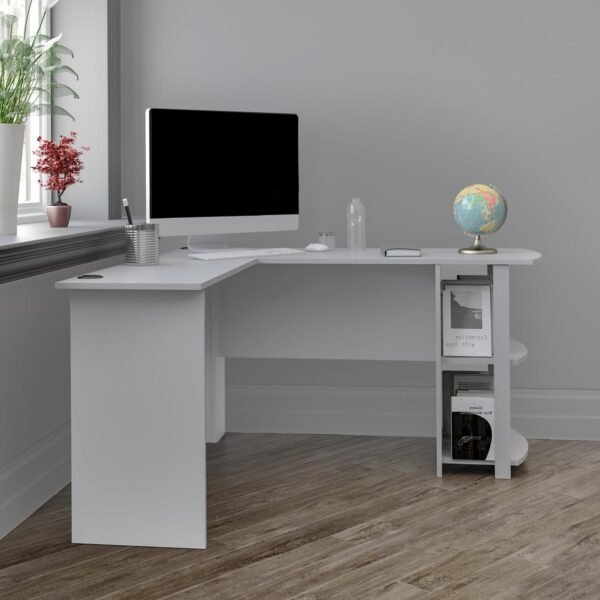 Ameriwood Home Dakota Bookshelves, Dove Gray L Shape Desk - Image 2