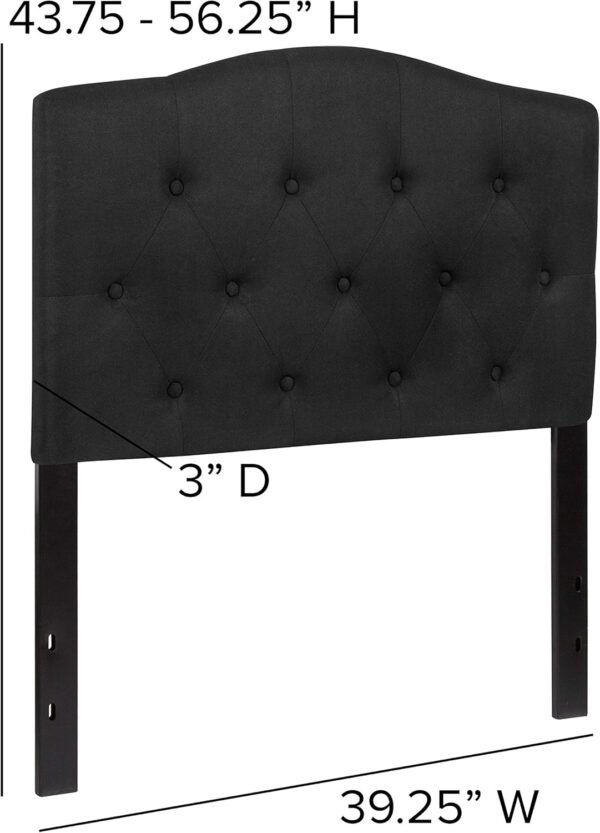 BizChair Tufted Upholstered Twin Size Headboard in Black Fabric - Image 2