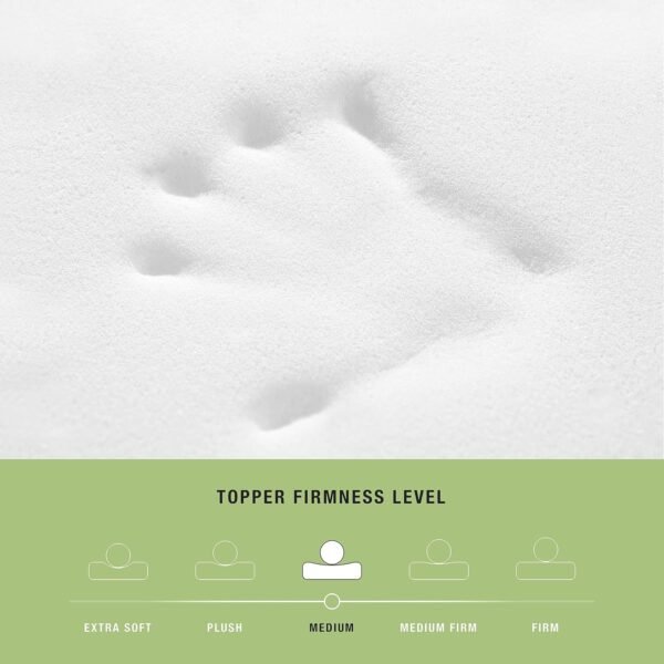 BioPEDIC 2-Inch Twin-XL Size Mattress Topper, Essential Medium Plush Memory Foam Mattress Topper, CertiPUR-US Certified, White, Twin-XL Size (80" L x 39" W x 2" H) - Image 7