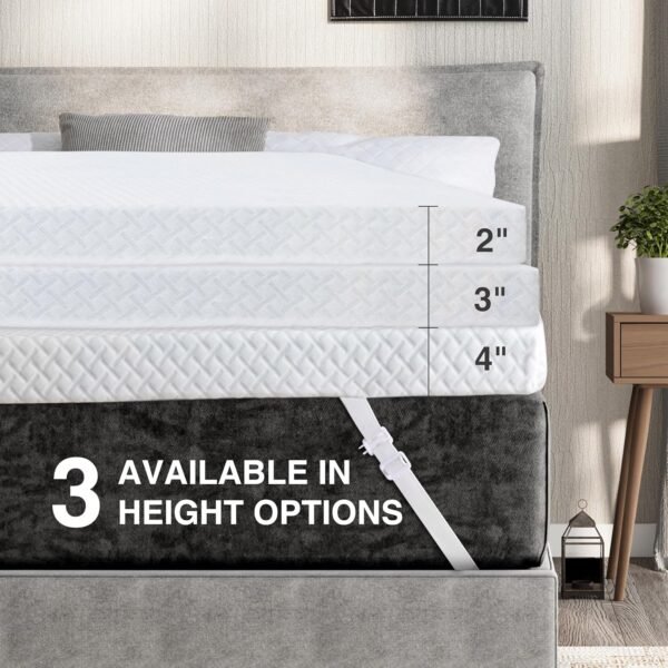 2 Inch Gel Memory Foam Twin XL Mattress Topper with Removable Cover, CertiPUR-US Certified, Cooling Sleep, Pressure Relief, 38"×80"×2" - Image 6