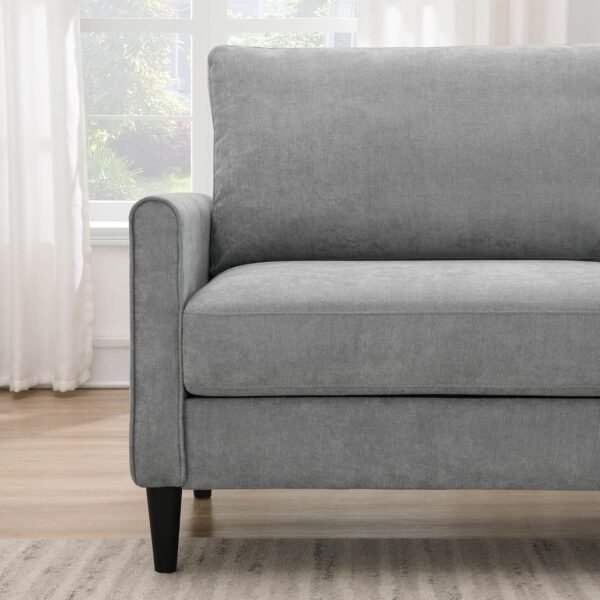 72.8'' Upholstered Modern Sofa, 3 Seater Comfy Couch for Bedroom and Living Room, Designed for Small Spaces, Apartment, Bedroom, Dorm, Office, Easy Assembly (Brushed Fabric, Light Grey) - Image 7