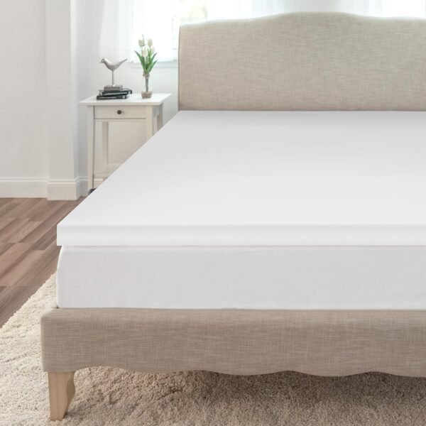 BioPEDIC 2-Inch Twin-XL Size Mattress Topper, Essential Medium Plush Memory Foam Mattress Topper, CertiPUR-US Certified, White, Twin-XL Size (80" L x 39" W x 2" H) - Image 2