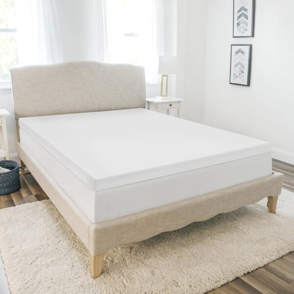 BioPEDIC 2-Inch Twin-XL Size Mattress Topper, Essential Medium Plush Memory Foam Mattress Topper, CertiPUR-US Certified, White, Twin-XL Size (80" L x 39" W x 2" H) - Image 3