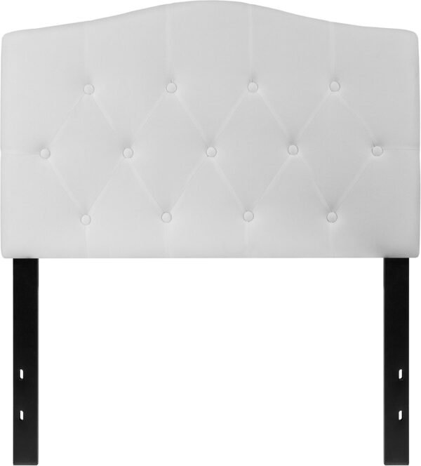 Flash Furniture Cambridge Tufted Upholstered Twin Size Headboard in White Fabric - Image 6