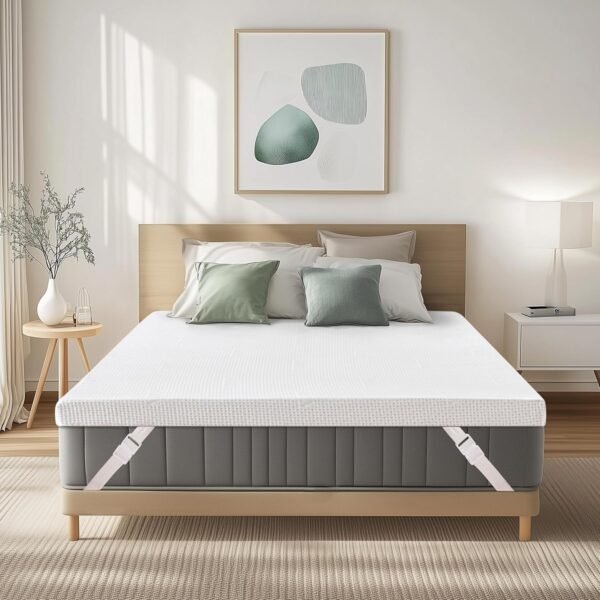 CHUN YI 2 Inch Gel Memory Foam Mattress Topper Twin XL, Ventilated Breathable Bed Topper for College Dorm, Mattress Pad with Rayon from Bamboo Cover for Pressure Relief, CertiPUR-US Certified - Image 3