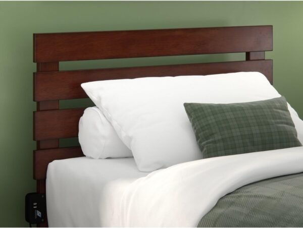 AFI, Oxford Twin Headboard with Attachable USB Charger, Walnut