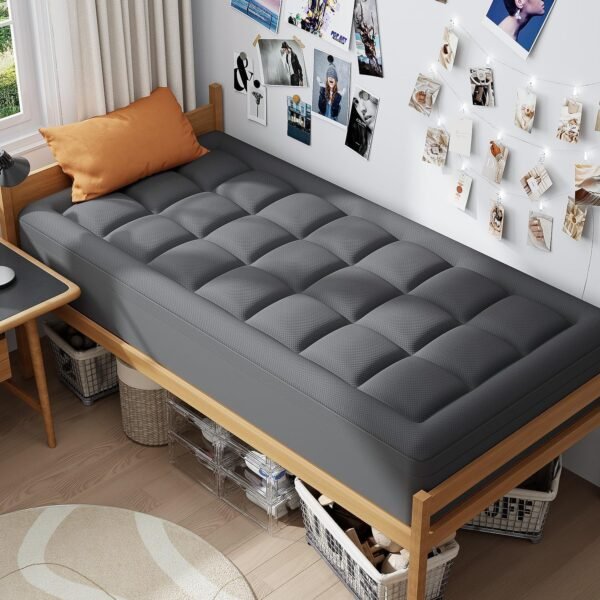 Dual Layer Memory Foam Mattress Topper Twin XL,2 Inch Gel Memory Foam and 1 Inch Cooling Pillow Top Mattress Pad Cover for Back Pain, Medium Support, Viscose Made from Bamboo Cover, Grey - Image 7