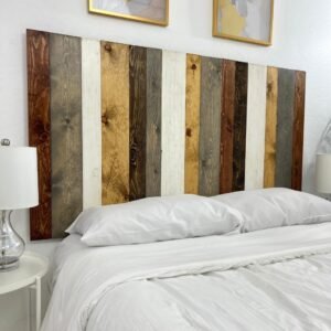 Barn Walls Solid Wood Headboard Twin Size Rustic Mix with Smooth Natural Wood Grain, Handcrafted Wall-Mounted Panel Head Board, Adjustable Height, Modern Rustic Bedroom, Built to Last