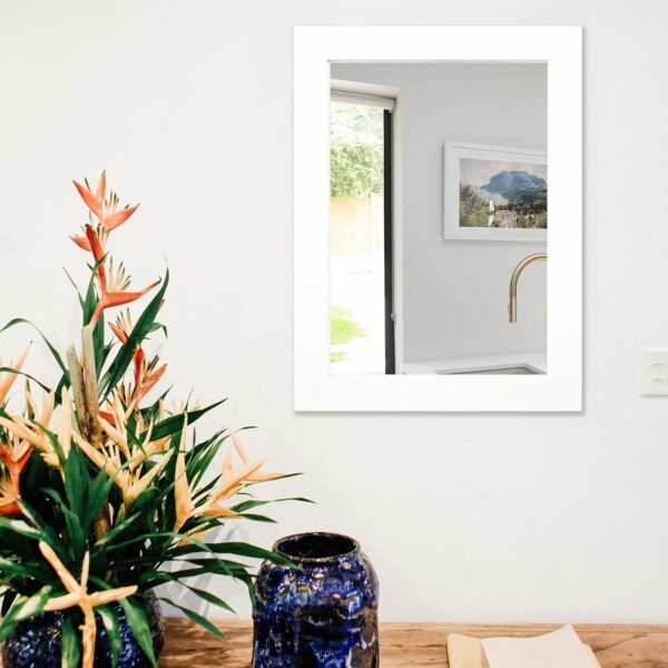 Ruomeng Wall Mirror Rectangle Decorative Mirror 12" x 16" for Entryway, Bedroom, Living Room, White - Image 5