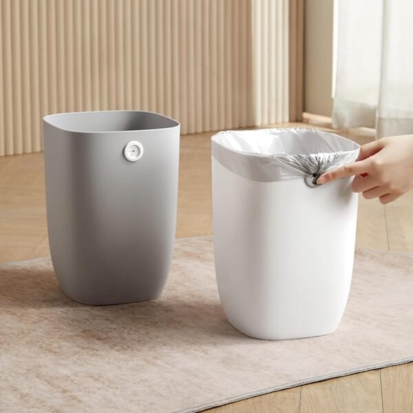 Bathroom Trash Can, Green Trash Can with Trash Liner Holder, Plastic Rectangular Garbage Can for Kitchen, Bedroom, Living Room, Small Modern Indoor Waste Basket, 1.8 Gallons/ 7 Liter, Green - Image 8