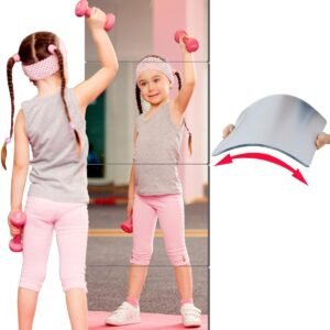 Kids Safety Unbreakable Mirror,Acrylic Shatterproof Mirrors Full Length,Extra Thick1/8 12″x12″x4 Pack,Children Non Glass Stick on Mirror,Gym Mirrors for Home Workout,Bedroom Body Mirrors Wall