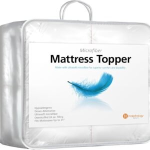 HOSPITOLOGY PRODUCTS Hypoallergenic Mattress Cover- Overstuffed – Deep Pocket – Goose Down Alternative Pillow Top Mattress Topper Full – 54″ W x 75″ L