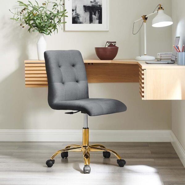 Modway Prim Home Office Desks and Chairs, Gold Gray - Image 2
