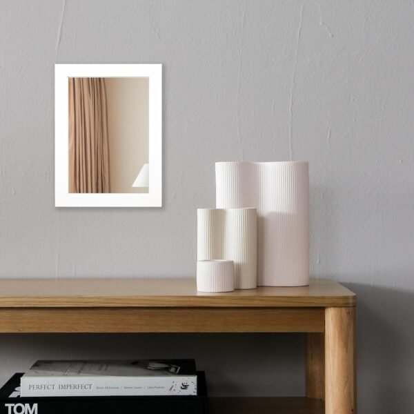 Ruomeng Wall Mirror Rectangle Decorative Mirror 12" x 16" for Entryway, Bedroom, Living Room, White - Image 3
