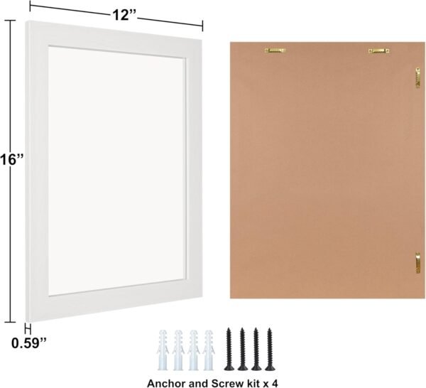 Ruomeng Wall Mirror Rectangle Decorative Mirror 12" x 16" for Entryway, Bedroom, Living Room, White - Image 6
