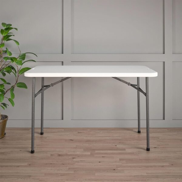 COSCO 4 ft. Straight Folding Utility Table, White, Indoor & Outdoor, Portable Desk, Camping, Tailgating, & Crafting Table - Image 7
