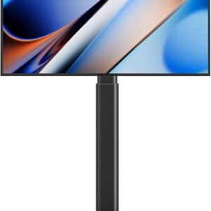 Universal Floor TV Stand with Mount 70 Degree Swivel 9 Level Height Adjustable and Space Saving Design for Most 27 to 65 inch LCD, LED OLED TVs, Perfect for Corner & Bedroom AX1006TB