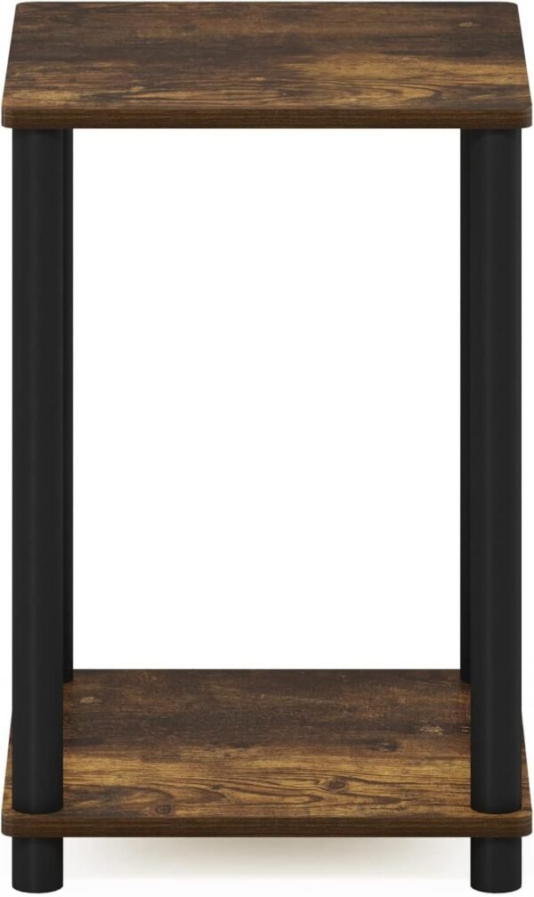 Furinno Turn-N-Tube Haydn End Table, Amber Pine/Black - Image 4