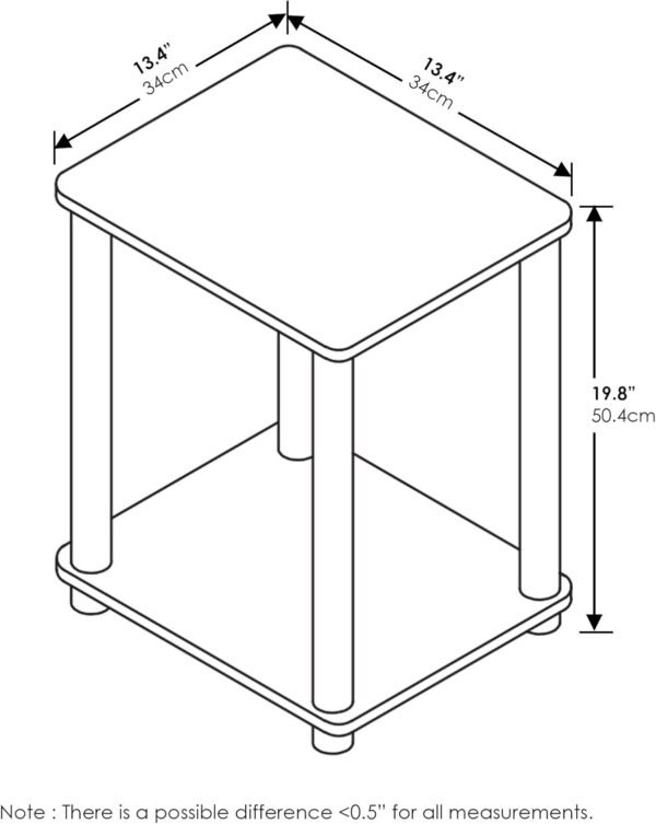 Furinno Turn-N-Tube Haydn End Table, Amber Pine/Black - Image 3