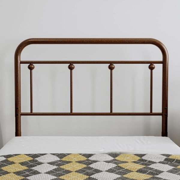 IKIFLY Metal Twin Size Headboard, Adjustable Height, Farmhouse Victorian Style, Easy Assembly, Twin/Twin XL Headboard Only for Bedroom, Brown - Image 4