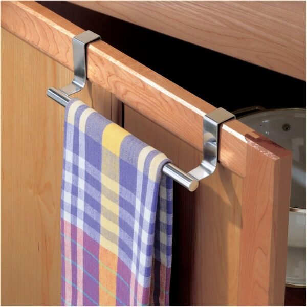 iDesign Forma Metal Over the Cabinet Dish and Hand Towel Bar Holder for Kitchen, Bathroom, 2.5" x 9.25" x 2.5", Polished Stainless Steel - Image 6
