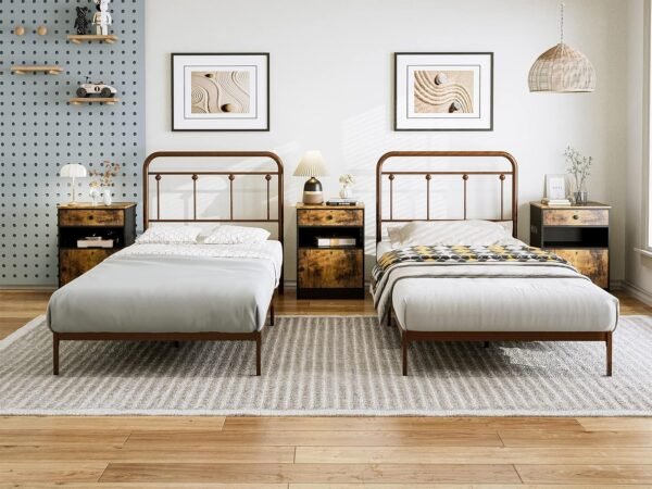 IKIFLY Metal Twin Size Headboard, Adjustable Height, Farmhouse Victorian Style, Easy Assembly, Twin/Twin XL Headboard Only for Bedroom, Brown - Image 6