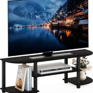 Furinno Turn-S-Tube Wide TV Entertainment Center, Espresso/Black