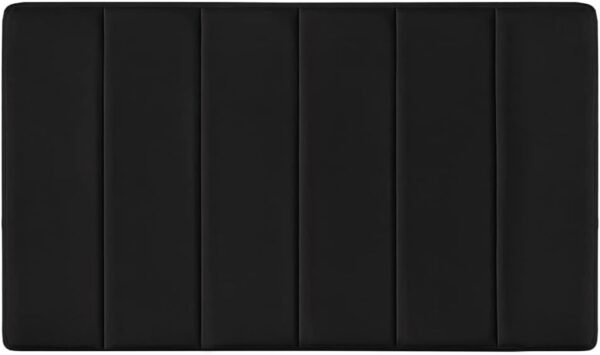 24KF Black Wall Mounted Vertical Channel Design Twin Headboard,Soft Comfortable Velvet Padded Twin Size Headboard-6036-T-Black - Image 4