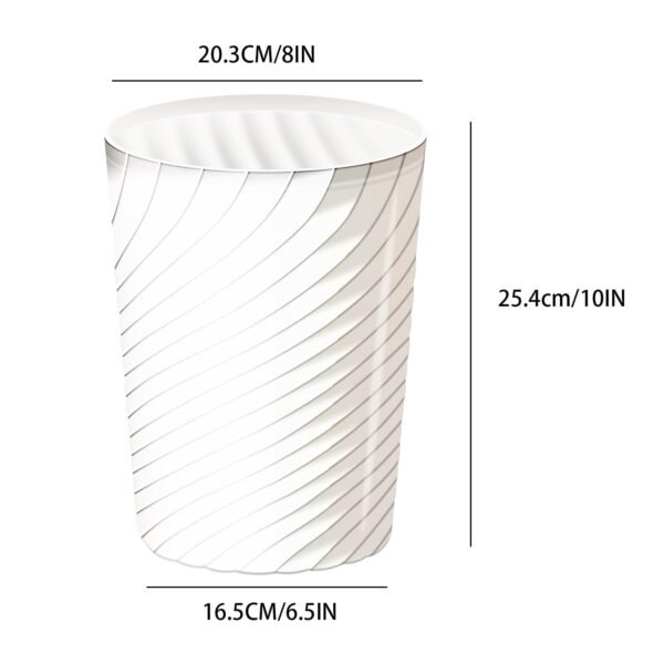 Small Trash Can 1.8 Gallon Wastebasket Recycling Bin Plastic Round Garbage Container Bin for Bathroom, Kitchen, Bedroom, Home Office, College Dorm, White - Image 8