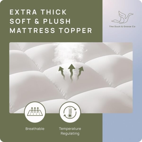 Extra Thick Mattress Topper King for Back Pain & Cloud-Like Sleep, Soft & Plush Mattress Pillow Top Bed Topper for Firm Mattress, Cooling Overfilled 1400GSM Mattress Pad, Fit to 6”-22” Mattress - Image 2
