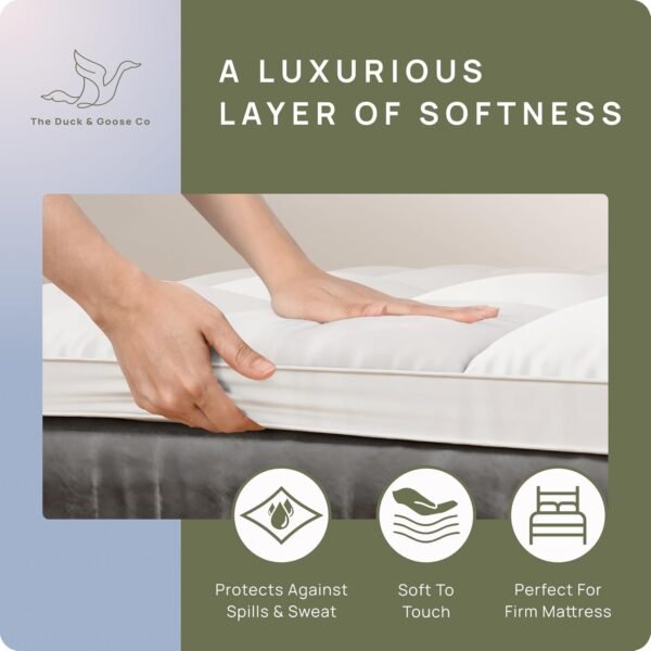 Extra Thick Mattress Topper King for Back Pain & Cloud-Like Sleep, Soft & Plush Mattress Pillow Top Bed Topper for Firm Mattress, Cooling Overfilled 1400GSM Mattress Pad, Fit to 6”-22” Mattress - Image 3