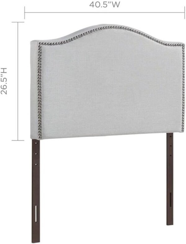 Rosebery Kids Modern Fabric Upholstered Twin Panel Headboard in Sky Gray - Image 3