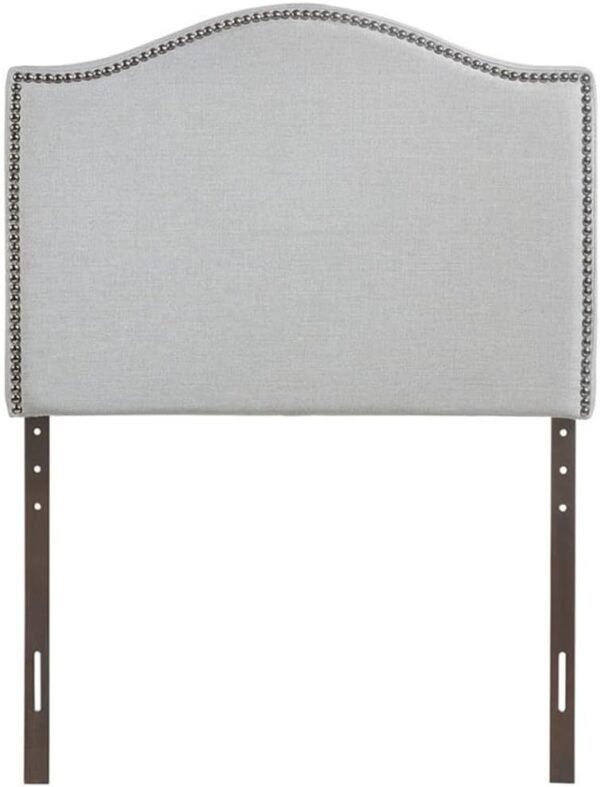 Rosebery Kids Modern Fabric Upholstered Twin Panel Headboard in Sky Gray - Image 4